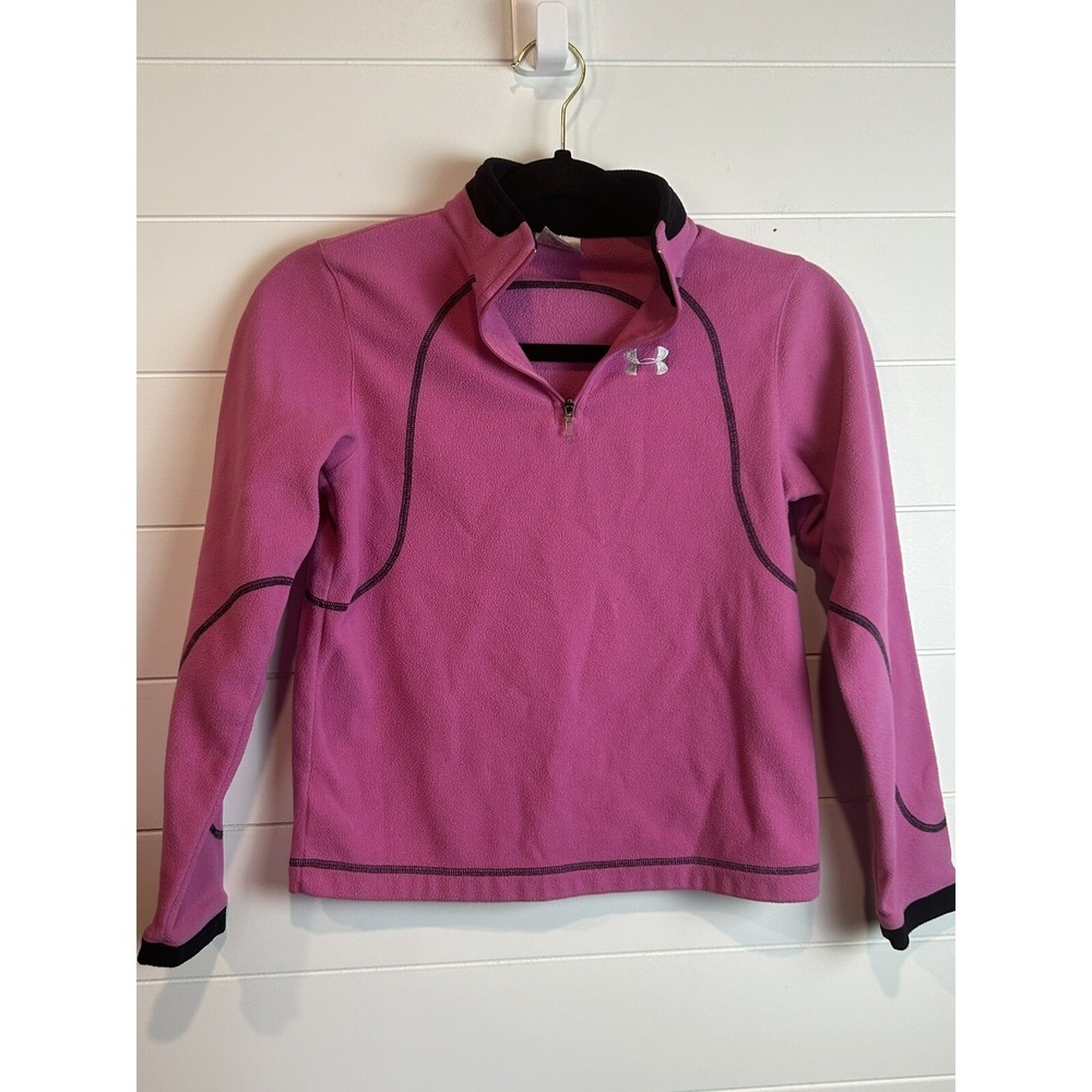 Girl's Under Armour 1/4 Zip Jacket Sz YSM‎ Pink